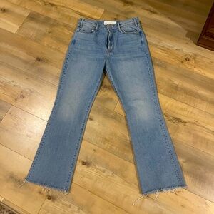 Mother jeans hustler ankle fray 28